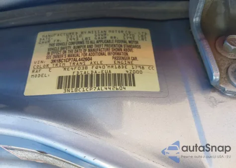 2010 Nissan Versa 1.8S from USA, damaged, VIN 3N1BC1CP7AL442604